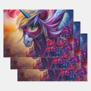 Feuille De Papier Cadeau La licorne