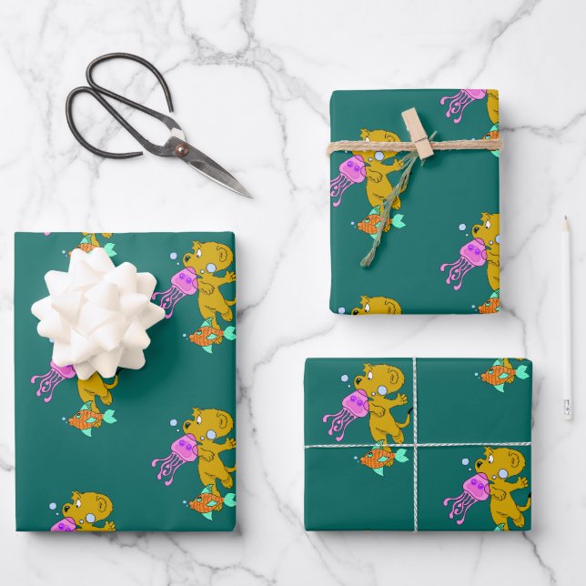 Feuille De Papier Cadeau La natation de Ferald (Recto)