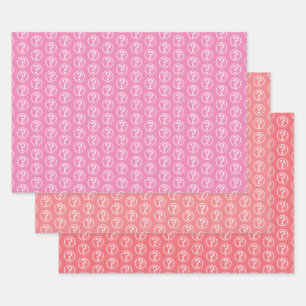 Feuille De Papier Cadeau La Question Blanche Marque Le Motif En Rose