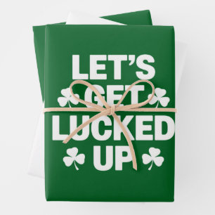 Feuille De Papier Cadeau La Saint-Patrick Débarrassons-Nous de la Chance Tr