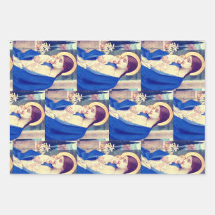 Feuille De Papier Cadeau La Vierge Marie et l'Enfant Jésus grâce de la Rena