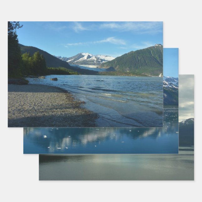 Feuille De Papier Cadeau Lac Mendenhall dans Juneau Paysage de l'Alaska (Lot)