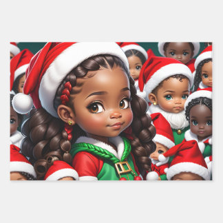 Feuille De Papier Cadeau Lady Claus