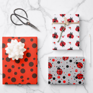 Feuille De Papier Cadeau Ladybird Beetles Unique Red Black Animal Insect