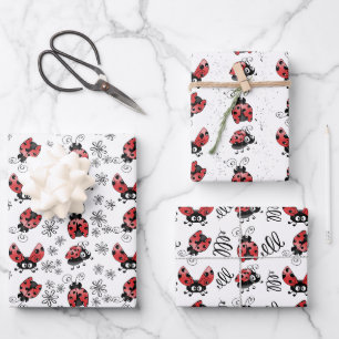 Feuille De Papier Cadeau Ladybugs Whimsical