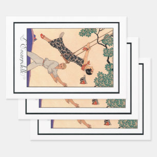 Feuille De Papier Cadeau L'amour Art Déco vintage, La Swing de George Barbi