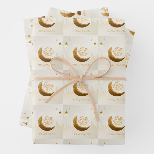 Feuille De Papier Cadeau Lampe magique islamique de Ramadan - Eid Moubarak (En situation)