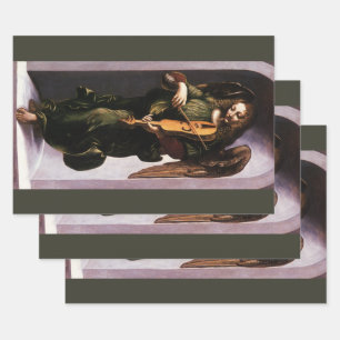 Feuille De Papier Cadeau L'ange en vert jouant de la vielle de Léonard de V