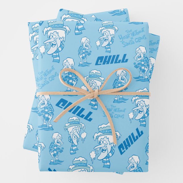 Feuille De Papier Cadeau L'ANNÉE SANS Motif SANTA CLAUS™ Snow Miser (En situation)