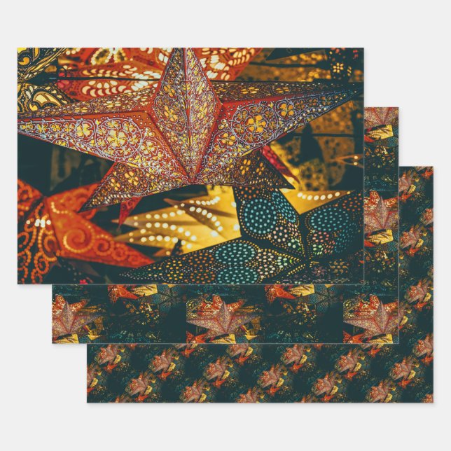Feuille De Papier Cadeau Lanternes (Lot)