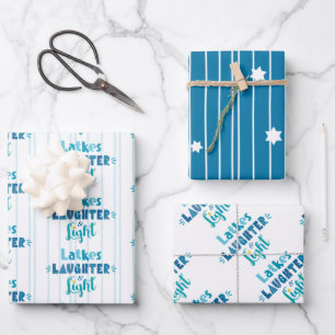 Feuille De Papier Cadeau Latkes Laughter Light Typographie moderne Hanoukka
