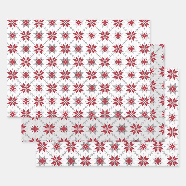 Feuille De Papier Cadeau Latvian Morning SUN motif géométrique V (Lot)