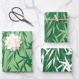Feuille De Papier Cadeau Le feuillage vert moderne