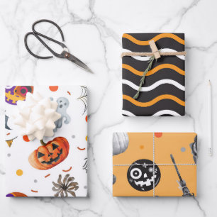 FEUILLE DE PAPIER CADEAU LE HALLOWEEN DE NUIT HANTÉ