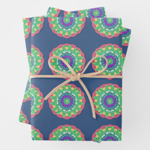 Feuille De Papier Cadeau Le Motif Crochet de grand-mère