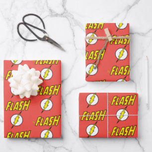 Feuille De Papier Cadeau Le nom Flash et logo d'éclair