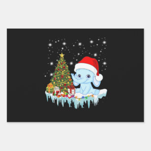 Feuille De Papier Cadeau Le Père Noël éléphant Joyeux Noël