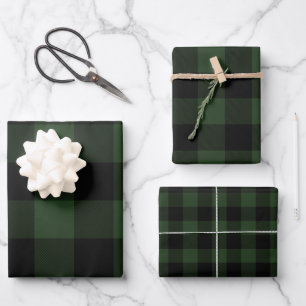 Feuille De Papier Cadeau Le Plaid de Buffalo Rob Roy Check Green Plaid Moti