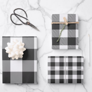 Feuille De Papier Cadeau Le Plaid de Buffalo Rob Roy Check White Plaid Moti