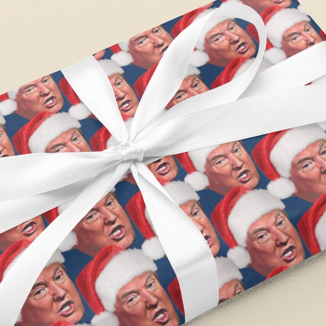 Feuille De Papier Cadeau Le Président Donald Trump Fun Kitsch Noël (donald trump wrapping paper)