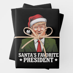 Feuille De Papier Cadeau Le président préféré du Père Noël drôle Trump Noël