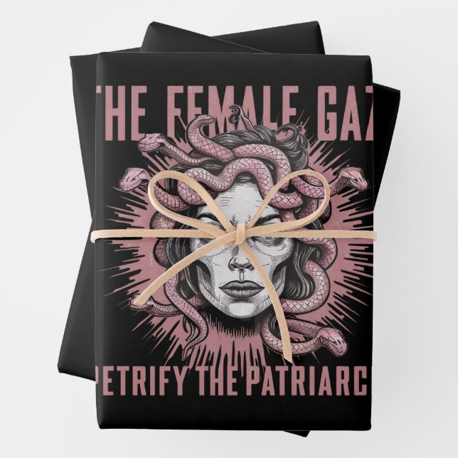 Feuille De Papier Cadeau Le Regard Féminin Petrifie Le Patriarcat Medusa (En situation)