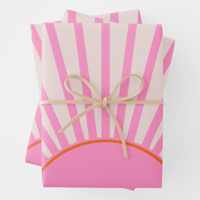 Feuille De Papier Cadeau Le Soleil 01 Soleil rose (En situation)