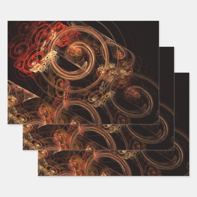 Feuille De Papier Cadeau Le son de la musique Art Abstrait (Lot)