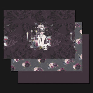 Feuille De Papier Cadeau Le Vampiress   Moody Gothic Vampy Glam Pale Peau