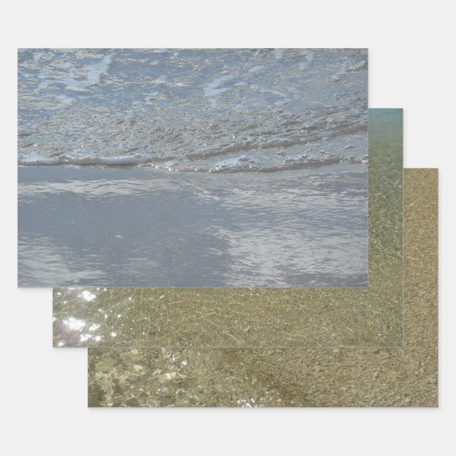 Feuille De Papier Cadeau L'eau sur la plage Photographie Abstraite (Lot)
