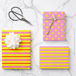 Feuille De Papier Cadeau Lémonade rose jaune