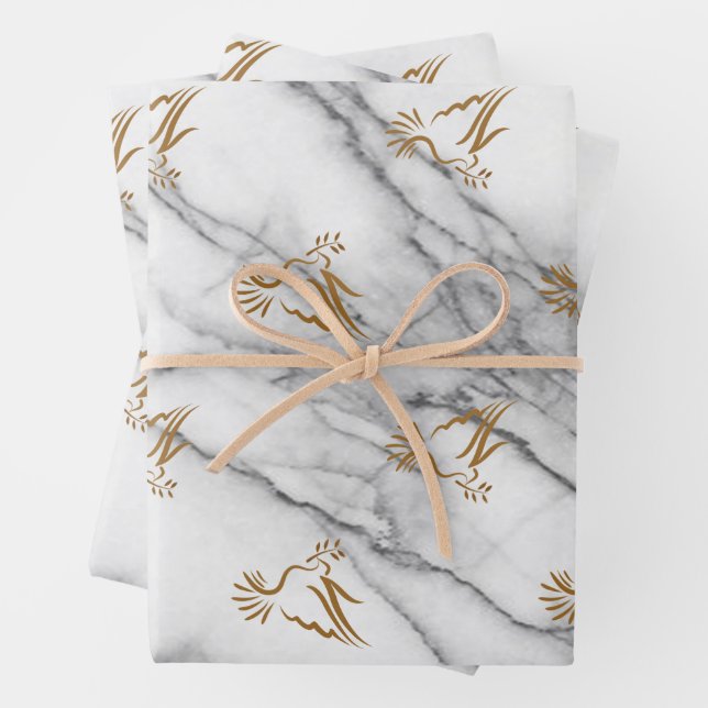 Feuille De Papier Cadeau Les colombes (En situation)