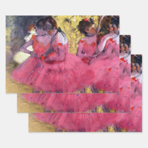 Feuille De Papier Cadeau Les Danseuses roses, avant le ballet d'Edgar Degas