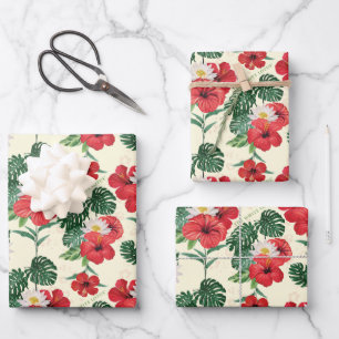 Feuille De Papier Cadeau Les fleurs tropicales du Lotus Blanc