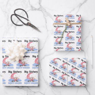 Feuille De Papier Cadeau Les Grandes Sœurs Donnent Les Meilleurs Câlins - L