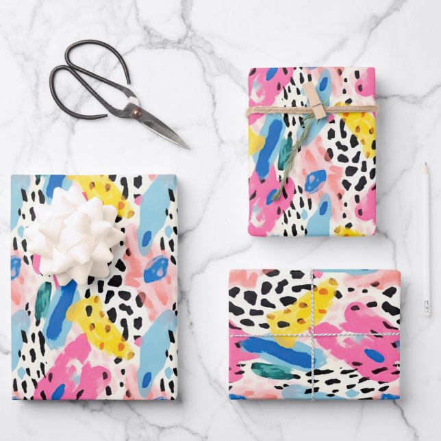 Feuille De Papier Cadeau Les impressions de fourrure des animaux Safari Mot (Recto)