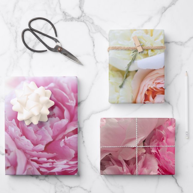 Feuille De Papier Cadeau Les pivoines (Recto)