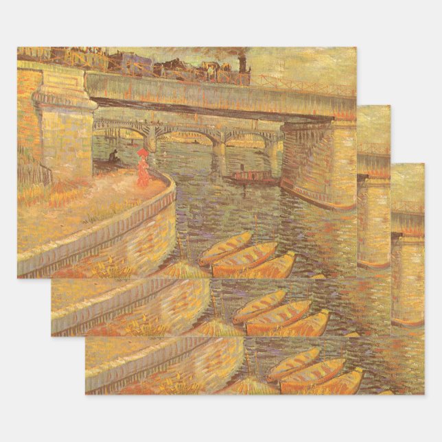 Feuille De Papier Cadeau Les Ponts à Asnières, Vincent van Gogh (Lot)