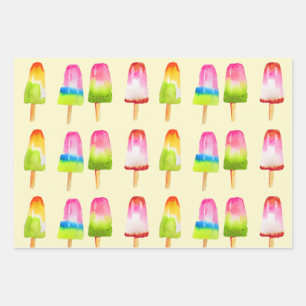 Feuille De Papier Cadeau Les pops glacés popsicles gâteries délicieuses