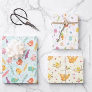 Feuille De Papier Cadeau Les pousses de Pâques