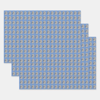 Feuille De Papier Cadeau Les reins, bleus,