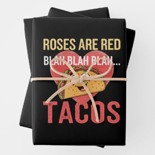 Feuille De Papier Cadeau Les roses sont rouges, blablabla Tacos Saint-Valen