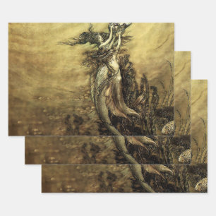 Feuille De Papier Cadeau "Les sirènes du Rhin" par Arthur Rackham