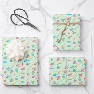 Feuille De Papier Cadeau Leurre de pêche à la mouche Motif Sports Tige
