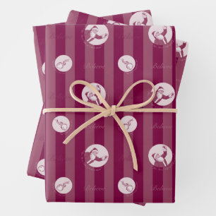 Feuille De Papier Cadeau L'Express polaire   Motif du Père Noël rayé