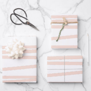 Feuille De Papier Cadeau Lignes rose vif modernes Art Abstrait