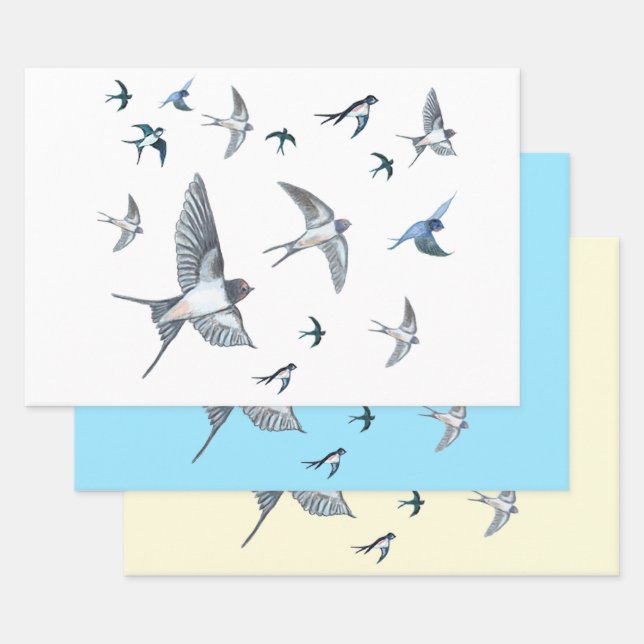 Feuille De Papier Cadeau L'Illustration De L'Avalière Volante (Lot)