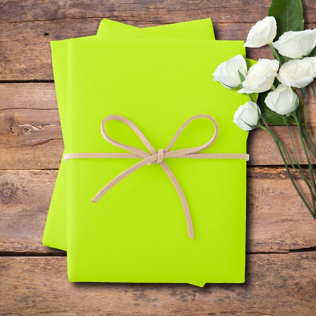 Feuille De Papier Cadeau Lime Zest couleur solide | Classique | Élégant (Créateur téléchargé)