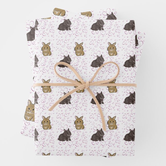 Feuille De Papier Cadeau Lionhead bunnies (En situation)