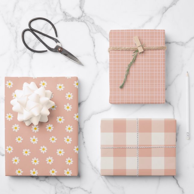 Feuille De Papier Cadeau Little One Collection - dusty apricot  (Recto)